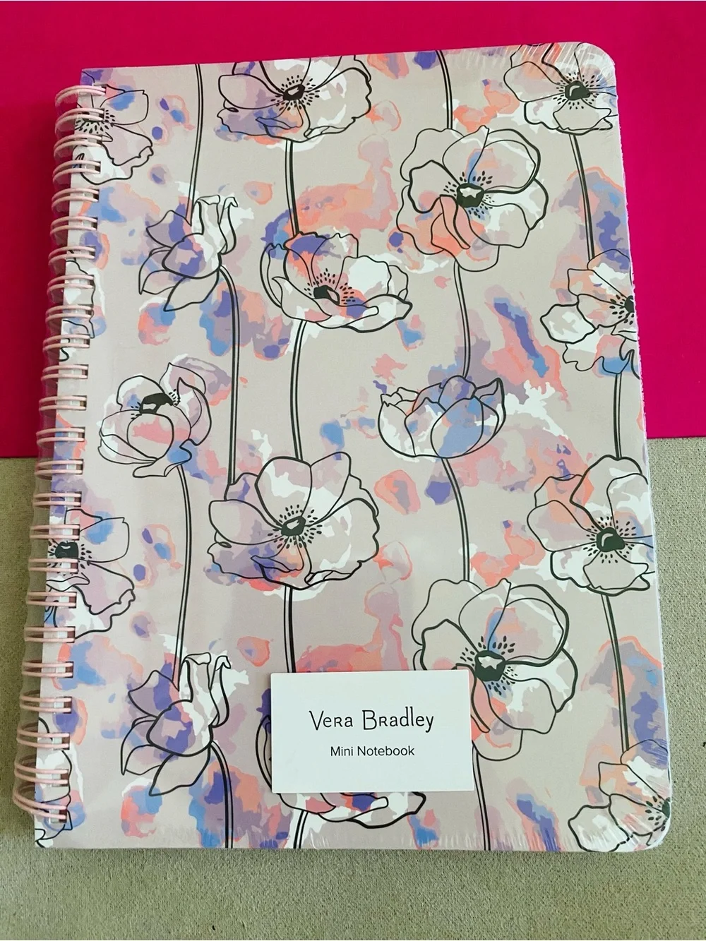Vera Bradley Mini Spiral Notebook NWT Anemone Watercolor 160 pages